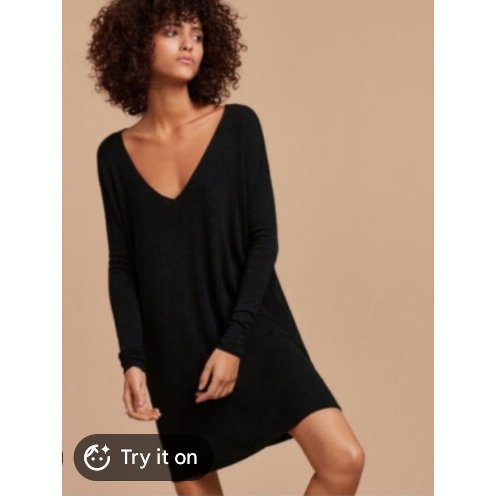 Wilfred Free Gail sweater Neutral Light Gray V-Neck Dress